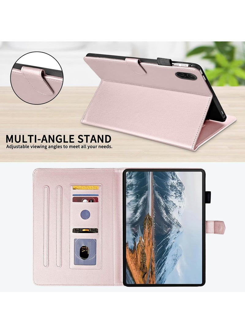 Case for Honor Pad X8a 11 inch 2024 Business PU Leather Tablet Protective Case for Honor Pad X8a with Card Compartment, Rose Gold - Image 5